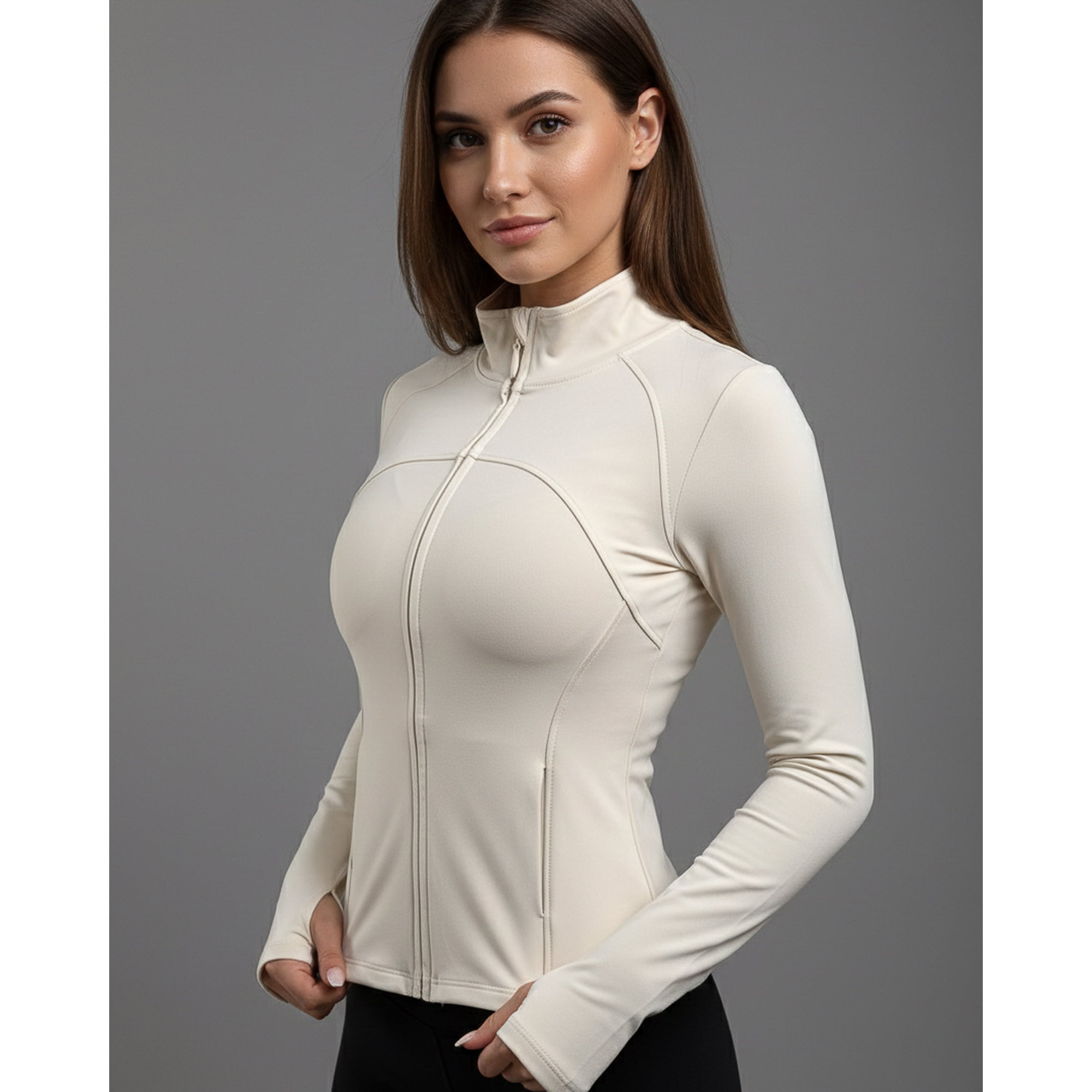 Flix Spa - Chaqueta Deportiva Mujer Ajustada Gym Fitness Entrenamiento Con Bolsillos