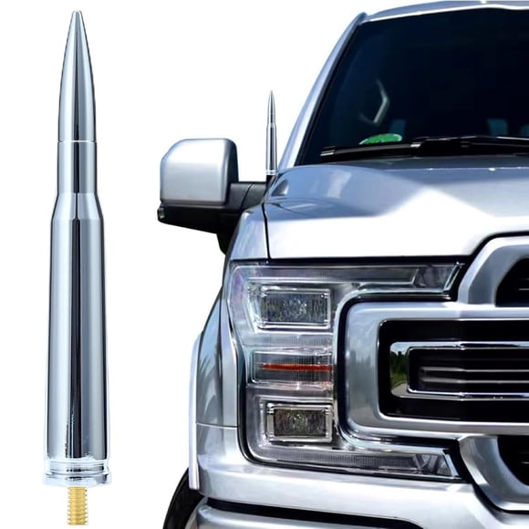 Antena CZSWCH 50 Cal Truck Chrome Bullet para Ford F150 F250 F350 Raptor/Dodge RAM 1500 2500 3500/Chevrolet Silverado y GMC Sierra