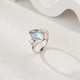 thumbnail image 3 of Anillo de plata esterlina 925 con piedra lunar y detalles de circonia cúbica, 3 of 3