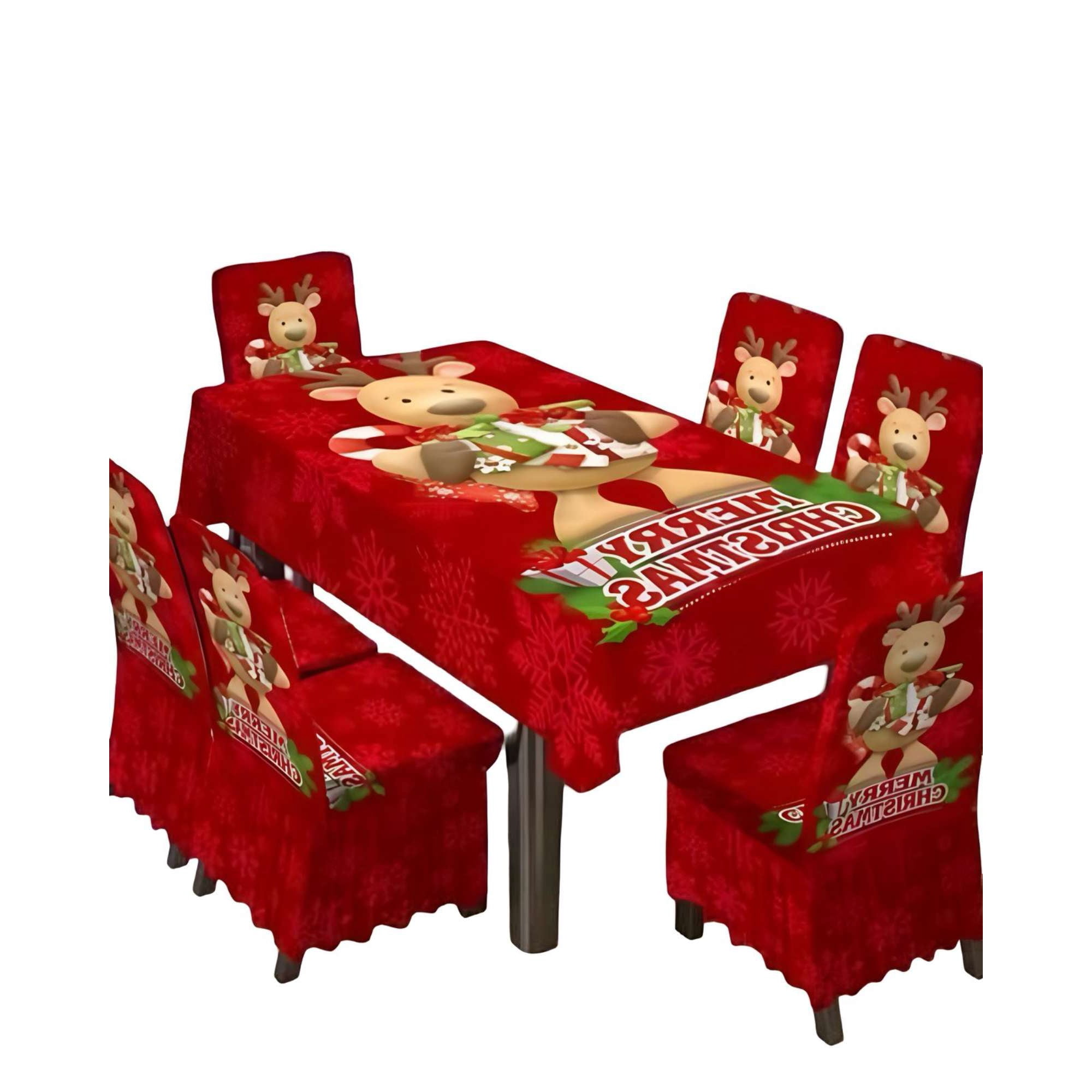 Rouss - Set De Mantel Mas 6 Fundas De Sillas Navidad 01