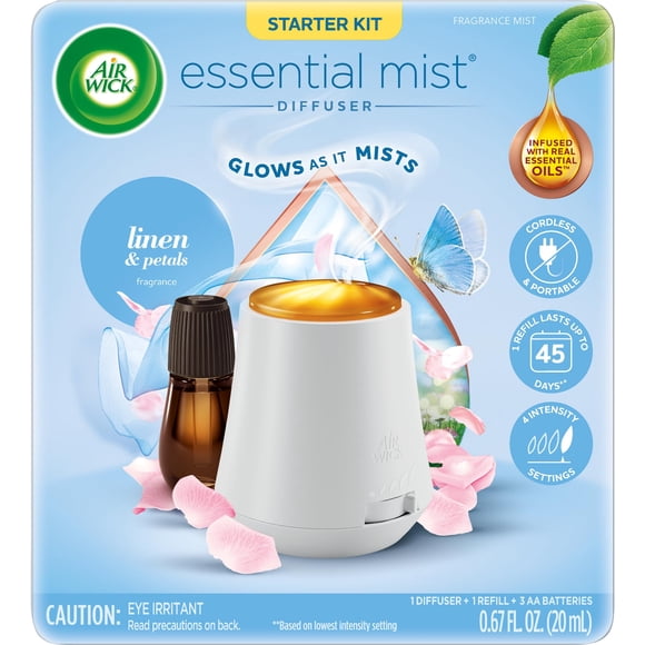 Kit de inicio Air Wick Essential Mist Linen & Petals