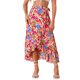 thumbnail image 1 of INSPIRE CHIC Falda de Mujer Estampado Floral Tropical Volante Lazo Nudo Dividido Playa Hawaiana Envoltura Falda Rosa Fucsia M, 1 of 6