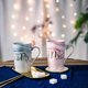 thumbnail image 3 of Set de tazas de café de cerámica Jumway 414 ml Mr Mrs dorado, 3 of 9