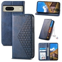 Funda Flip Foxdock Para Google Pixel 8 , Estilo Billetera Con Diseño Rombo, Correa De Mano Y Soporte, Uso Diario