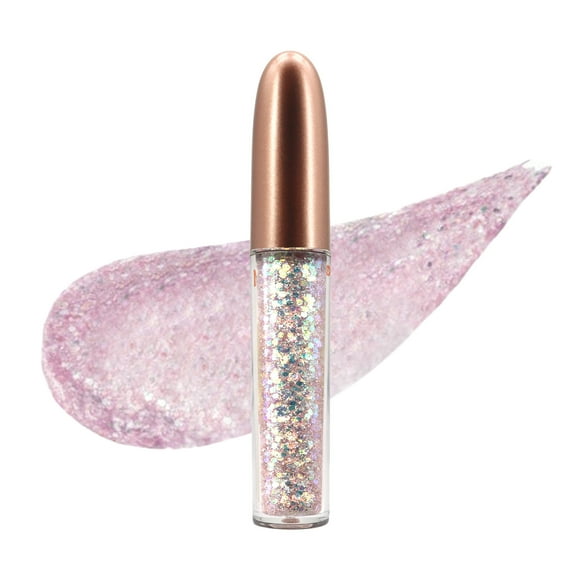 Delineador Ojos Glitter Liquido Escarchado Rosa Traslúcido