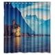 thumbnail image 1 of Cortina de ducha Suiza Lago Ginebra, juego de cortinas de baño con ganchos, tamaño 66 x 72 pulgadas, 1 of 3