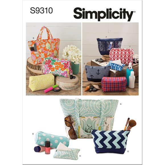 Simplicity S9310 Totes Bags Sewing Pattern, Assorted Tote
