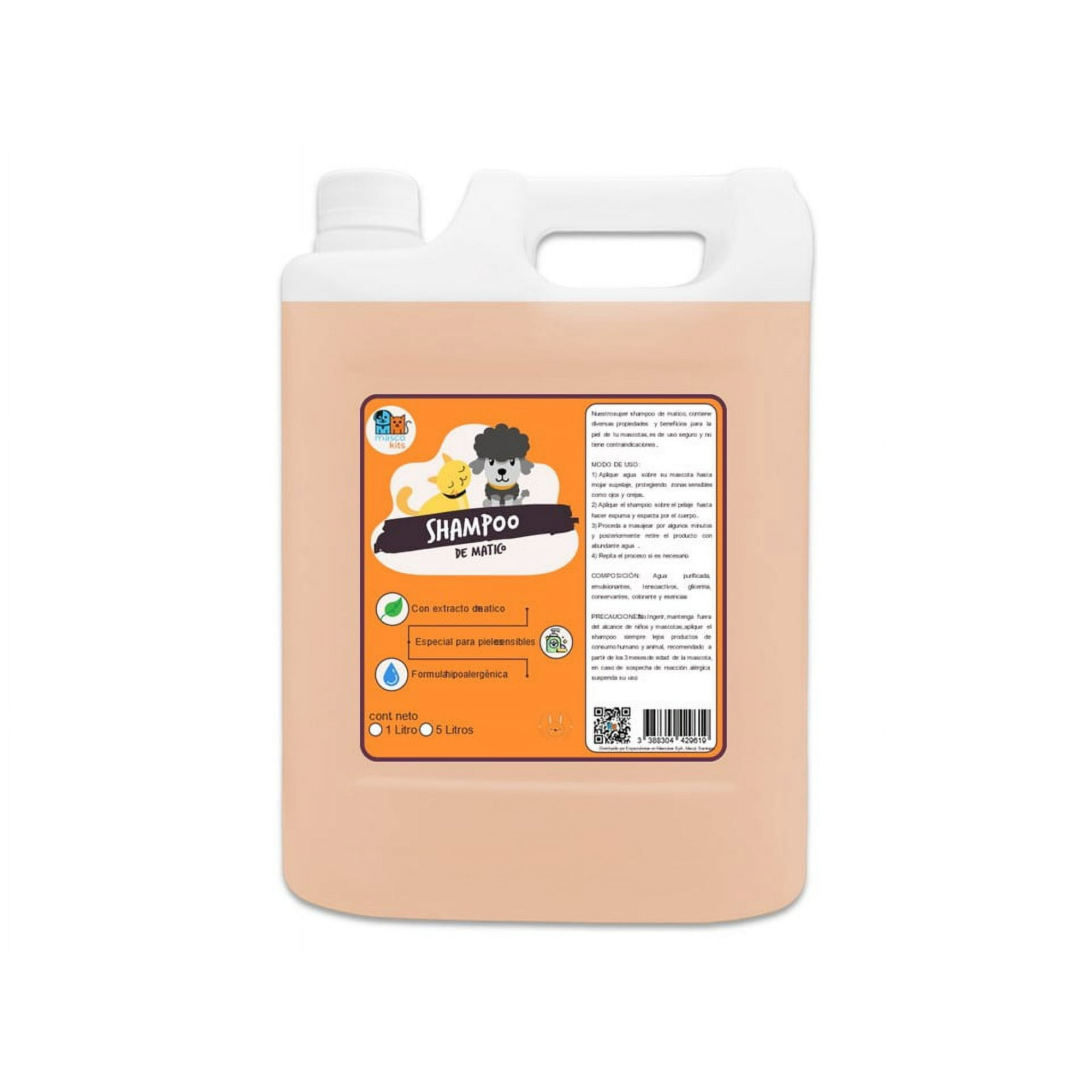 Mascokits - Shampoo De Matico Orgánico 5 Litros Mascotas - Perros