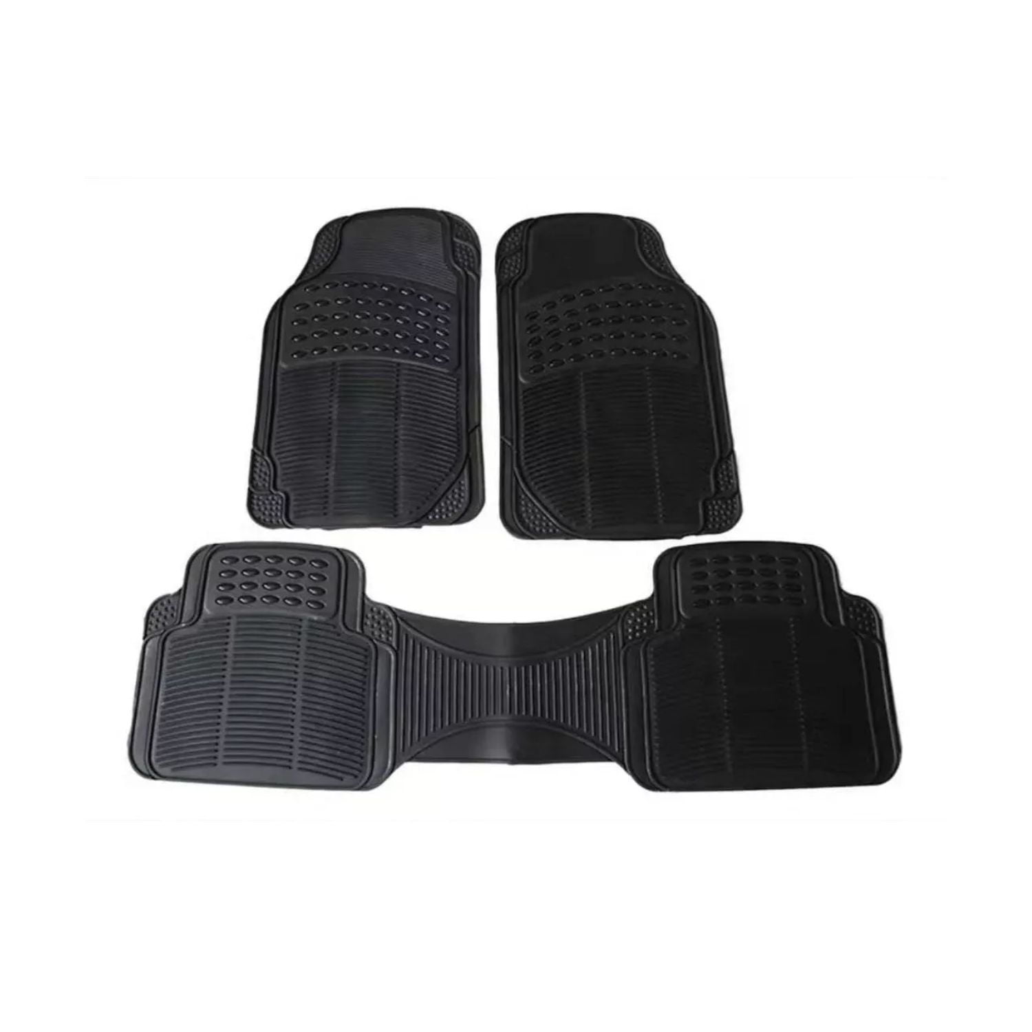 Importclick - Set 3 Pisos Goma Auto Vehículos Universal Negro