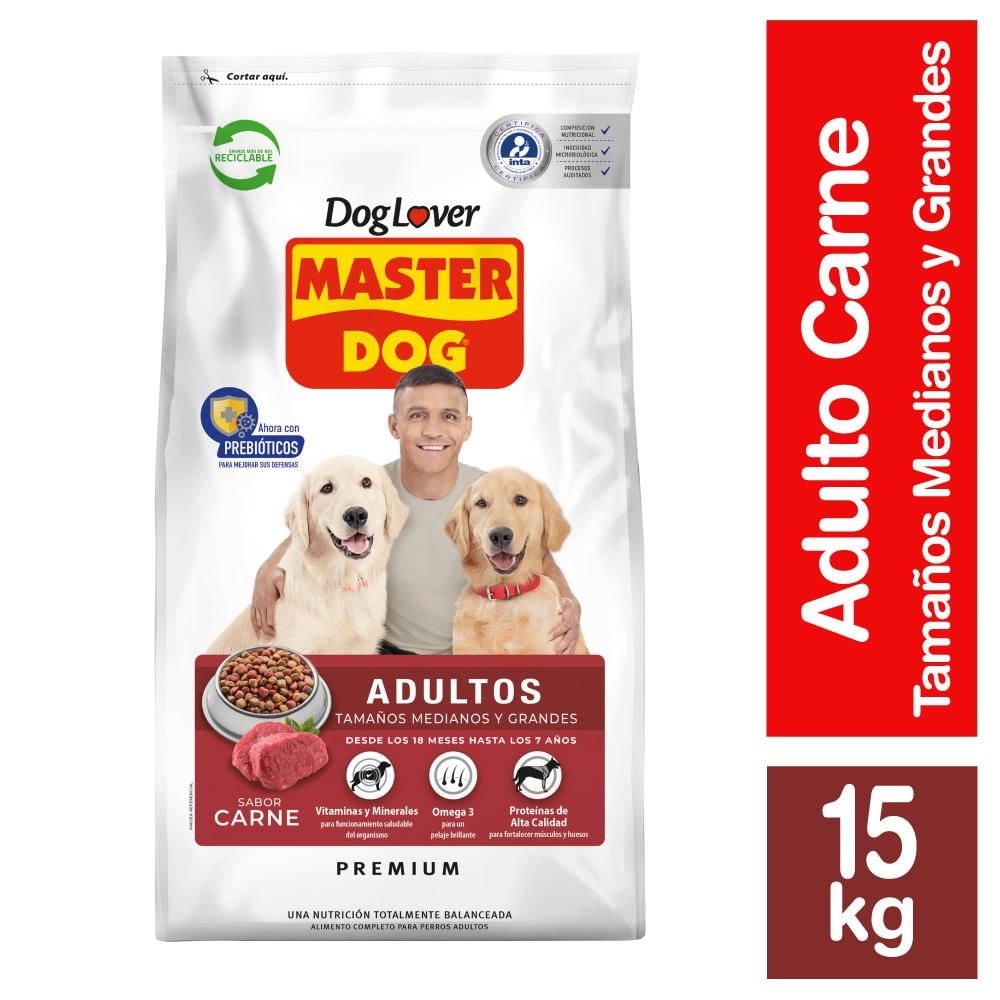 Master Dog - Alimento Seco Perro Adulto Raza Mediana/Grande Carne Bolsa