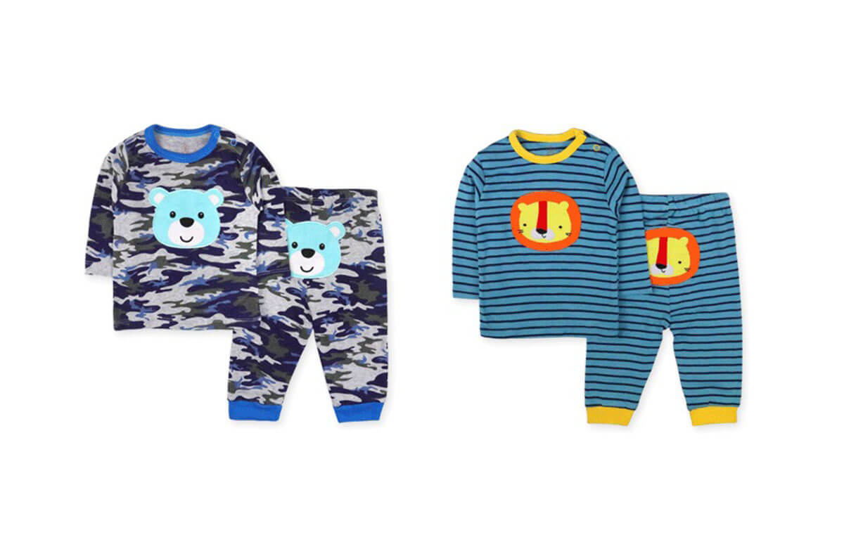 Babykids Divana - Set 2 Pijamas Conjunto De Algodon Manga Larga Para Bebes 6M Niño