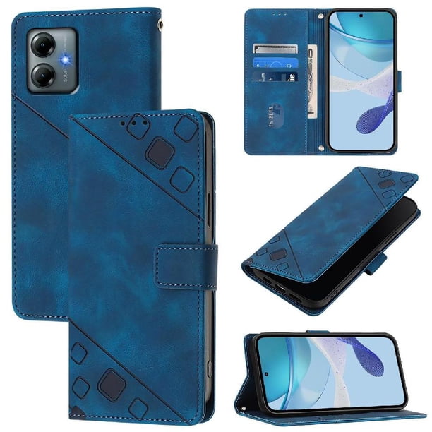Funda Cartera para Motorola Moto G Power 2025 con Soporte y Ranuras, Resistente a Golpes y Rayones Azul