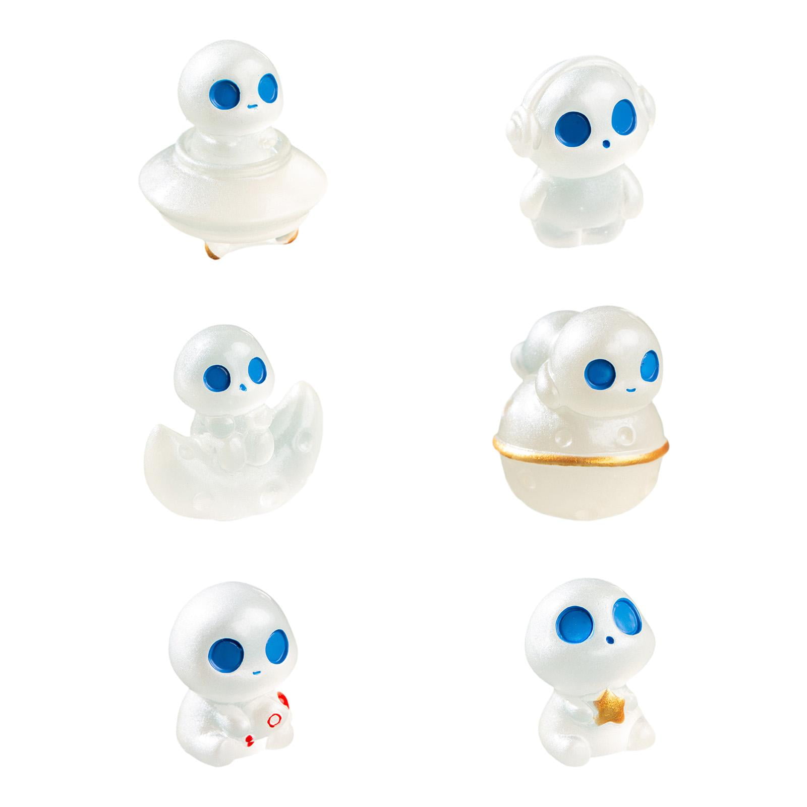 Ioensy - 6 Figuras De Elfos De Árboles Que Brillan En La Oscuridad De Resina Para Macetas, Caminos Y Porches