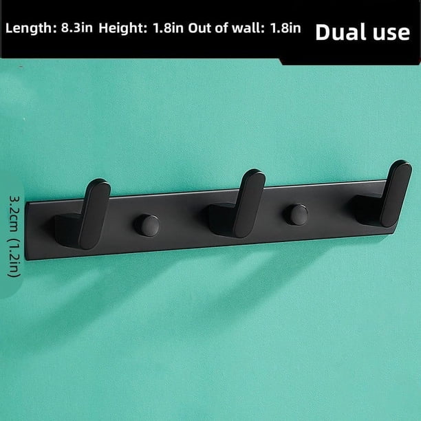 Maximize Your Space with Our 1pc Thickened Space Aluminum Wall Mounted Coat Rack and Clothe Hook - Punch Free Installation for Easy Organization of Your Bathroom and Wardrobe