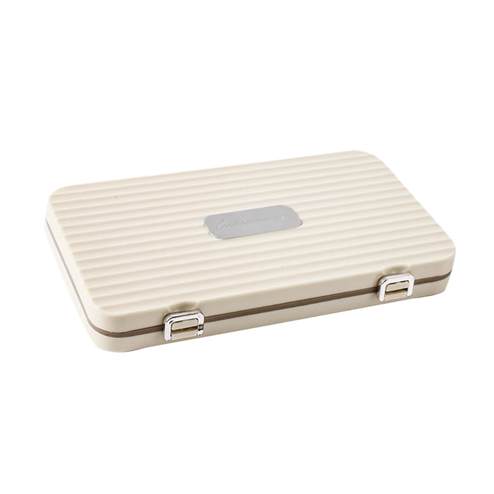 Ioensy - Caja Organizadora De Joyas, Contenedores De Almacenamiento Artesanales Para Collares, Cuentas, Caja De Aparejos, Color Beige