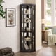 thumbnail image 1 of Lighted Corner Curio Cabinet - Elegant Glass Display Case for Living Room & Bar Storage - Perfect for Antique Collections & Wine - Includes Built-in Lighting - BLACK, 1 of 3