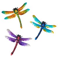 Bothyi - 3 Piezas De Libélula, Decoración Artística De Pared, Adorno De Hierro Para Patio, Sala De Estar, Balcón