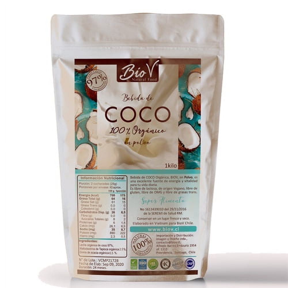 Biov - Leche De Coco 1 Kilo En Polvo 97% Coco