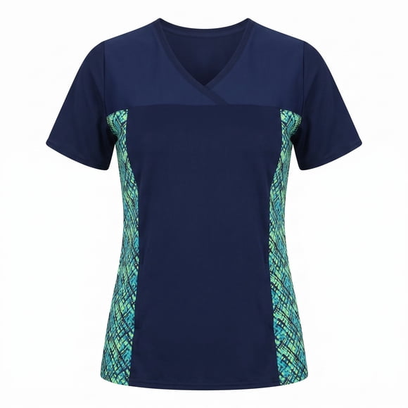 Delantal Mujer tela elasticada C/aplic. estampada al costado. Combina con Azul marino - Art. 2272