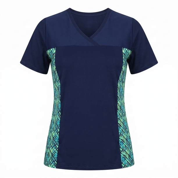 Delantal Mujer tela elasticada C/aplic. estampada al costado. Combina con Azul marino - Art. 2272