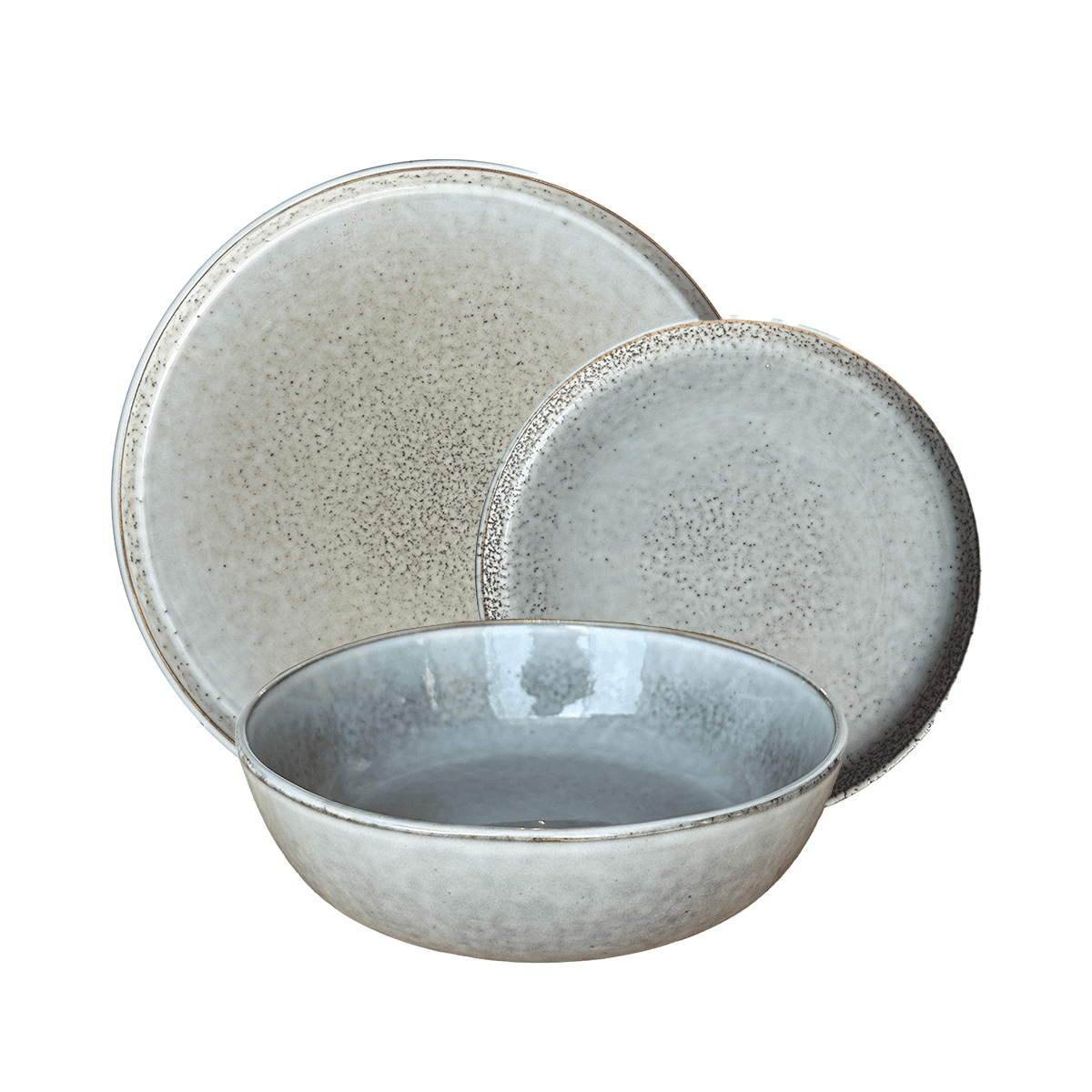 Mova - Set Vajilla 18 Piezas Cerámica Gris Linea Oslo