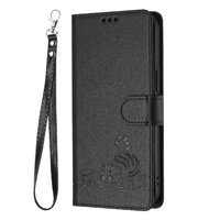 Funda Tipo Cartera Foxdock Para Itel S23 Plus Con Soporte, Ranuras, Rfid, Diseño De Gato