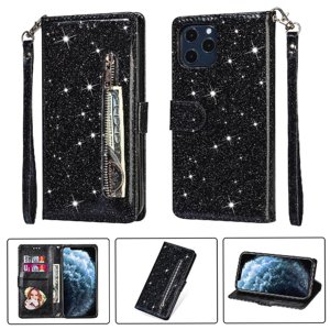 Foxdock - Funda Para Elegante Funda Iphone 11 Pro Glitter Con Cremallera-Ideal Para El Uso Diario