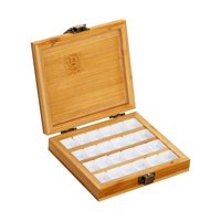 Bothyi - Paleta De Pintura De Bambú Vacía Con Tapa Paleta De Arte Para Pintores Estudiantes Studio 24 Grids