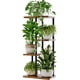 thumbnail image 1 of Bamworld Plant Stand 4 Tier Corner Metal Shelf Brown, 1 of 3