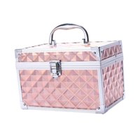 Magideal - Estuche De Maquillaje Profesional Para Decoración De Uñas, Maletín Rígido, Estuche De Tocador, Resistente Soporte Para Cosméticos, Suministros Estétic B Pink B