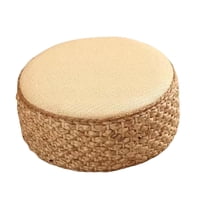 Magideal - Cojín De Tatami De Ratán, Cojín De Asiento De Ratán, Reposapiés, Redondo, Otomano, Cojín De Suelo De Tatami, Cojín Para Sentarse Para Balcón, Casa De Beige