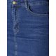 thumbnail image 5 of INSPIRE CHIC Falda de Mezclilla para Mujer de Regreso a Clases con Dobladillo Deshilachado, Cintura Alta, Estilo Roto, por Encima de la Rodilla, Azul Oscuro XL, 5 of 6