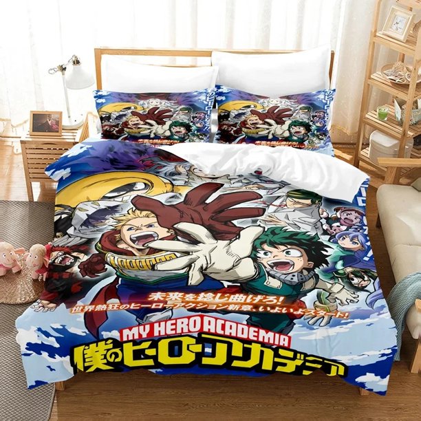 New My Hero Academia Bedding Set Japan Soft Bedclothes Duvet Cover Teens Boys Bed Linen Bed Sheets