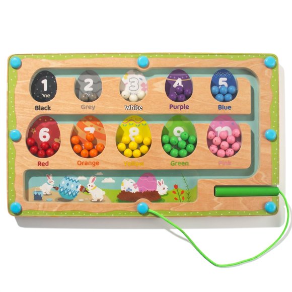Rompecabezas WOODENFUN Laberinto Magnético de Colores y Números