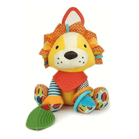 Juguete Sensorial Belug Con Mordedor Y Sonajero Color Amarillo Diseño León