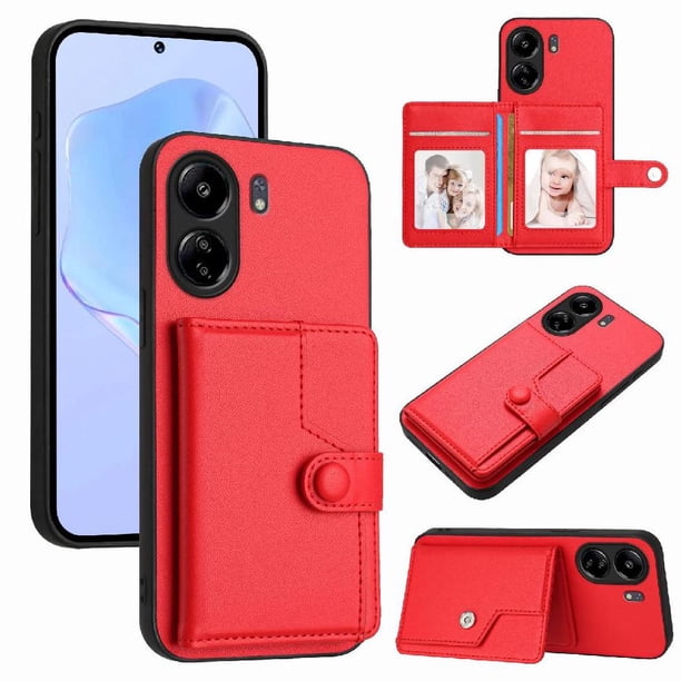 FOXDOCK Funda para Xiaomi POCO C65 con Bloqueo RFID - Diseño Elegante con Cierre de Botón
