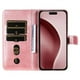thumbnail image 5 of Funda con Cremallera para iPhone 16 Pro, Carcasa Cartera de Cuero PU con Soporte y Tarjetero, 5 of 6