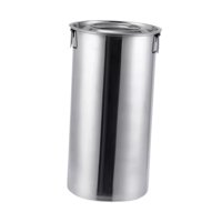 Magideal - Cubo De Acero Inoxidable Con Tapa, Barril De Agua De Alta Resistencia Con Asa, Recipiente Para Leche, Recipiente Para Almacenar Líquidos Para Barbacoa 22X40Cm15L