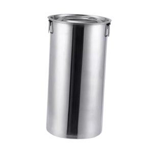 Magideal - Cubo De Acero Inoxidable Con Tapa, Barril De Agua De Alta Resistencia Con Asa, Recipiente Para Leche, Recipiente Para Almacenar Líquidos Para Barbacoa 22X40Cm15L