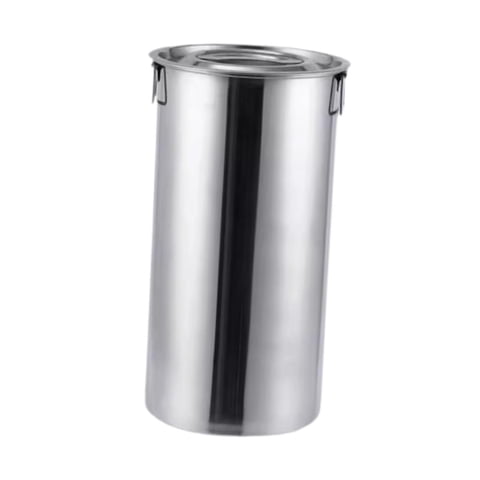 Magideal - Cubo De Acero Inoxidable Con Tapa, Barril De Agua De Alta Resistencia Con Asa, Recipiente Para Leche, Recipiente Para Almacenar Líquidos Para Barbacoa 22X40Cm15L