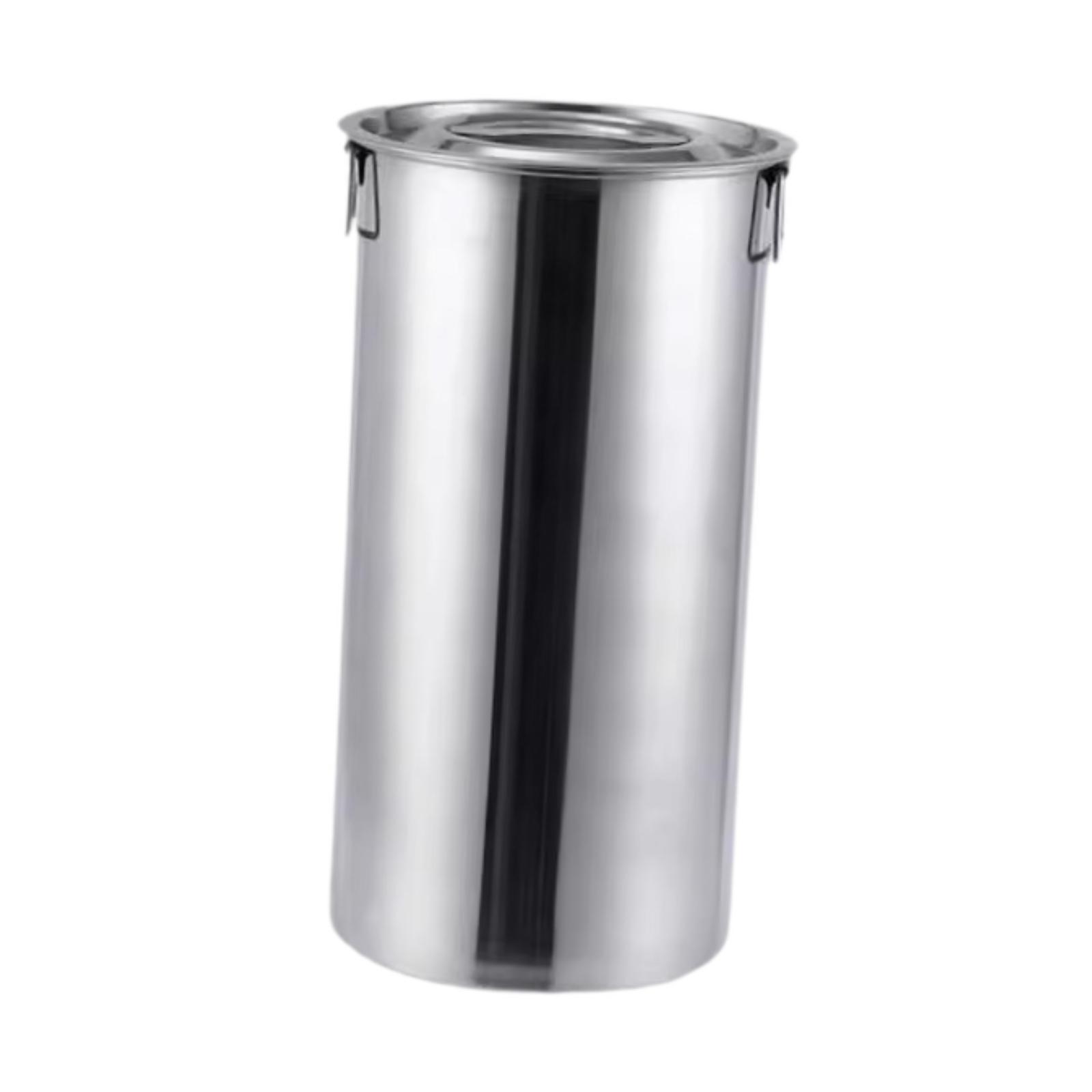 Magideal - Cubo De Acero Inoxidable Con Tapa, Barril De Agua De Alta Resistencia Con Asa, Recipiente Para Leche, Recipiente Para Almacenar Líquidos Para Barbacoa 22X40Cm15L