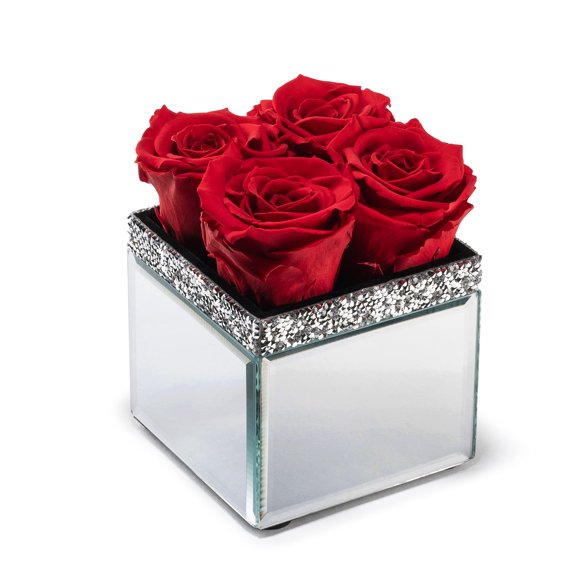 Rosas preservadas para siempre en jarrón con espejo Soho Floral Arts