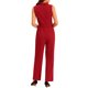 thumbnail image 3 of INSPIRE CHIC Mono Corto con Cuello Chal sin Mangas para Mujer, Atuendo de Maestra para Regreso a Clases, Oficina con Cinturón, Talla XS, Rojo, 3 of 6