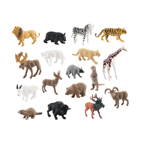 Magideal - 17X Figuras De Animales De Alta Simalización Hatis Crafts Pvc Crafts Realistic Jumbo Animals Party Favors Regalo De Cumpleaños Decoración De La Casa