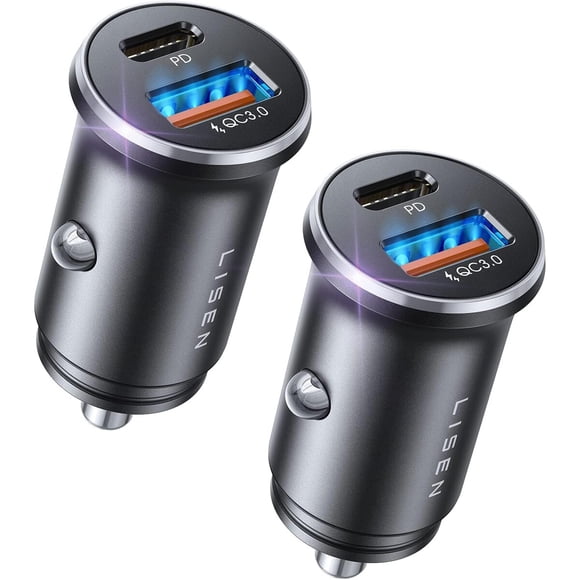Cargador Auto LISEN 69W USB C PD QC3.0 Aluminio Doble