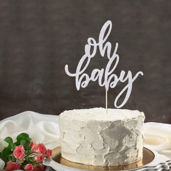 Adorno Para Tartas Con Purpurina En Forma De Letra Para Decoración De Fiesta De Bebé Color