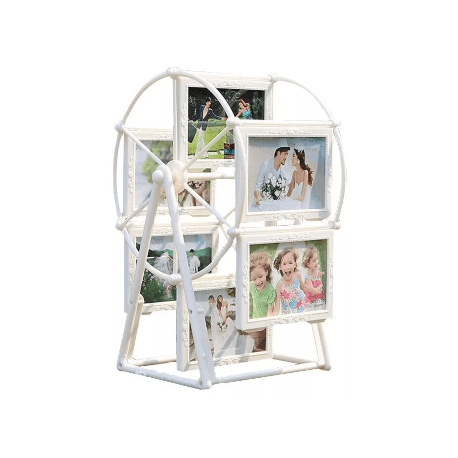 Importclick - Porta Retrato Rueda Giratorio Para 12 Fotos Escritorio 15,5x17x33 Cm