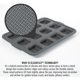 thumbnail image 4 of Calphalon Omni Bandeja para Brownies de 12 Tazas con Tecnología GlassFlex, Silicona Flexible y Núcleo de Vidrio Microtejido para Flujo de Aire Óptimo y Dorado Uniforme, Gris, 4 of 9