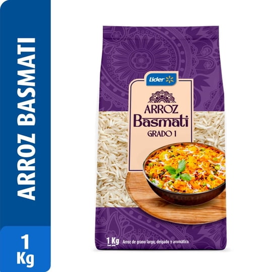 Arroz Grado 1 Grano Largo Basmati Bolsa 1 kg Lider
