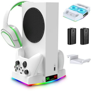 Soporte Refrigerante Aaronmei Para Xbox Series S Con Estación De Carga Y Luz Rgb Blanco